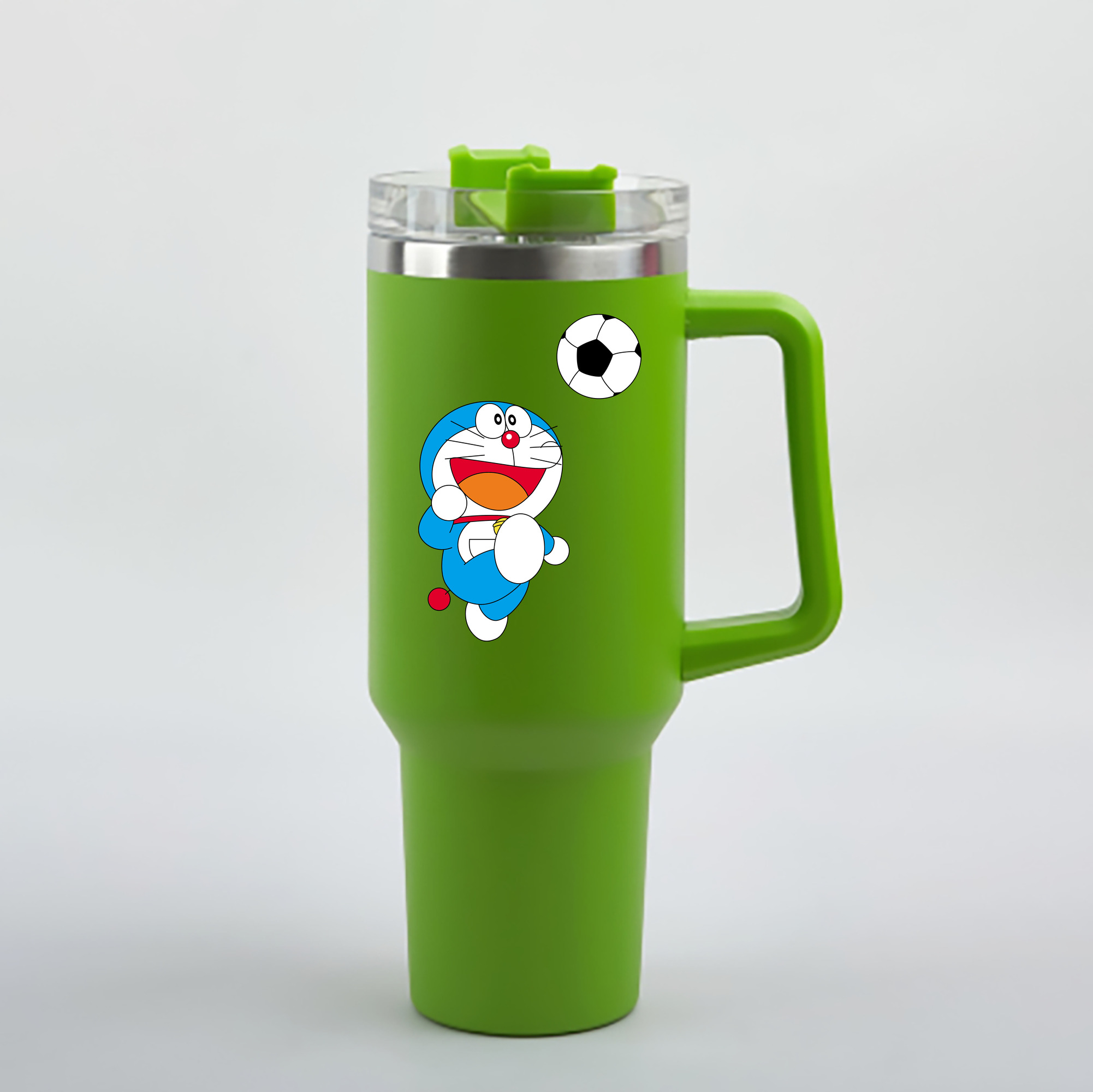 （画像用） ドラえもん Doraemon 1200mL車用タンブラー - クリスタルステッカー（プラスチックストロー付き）